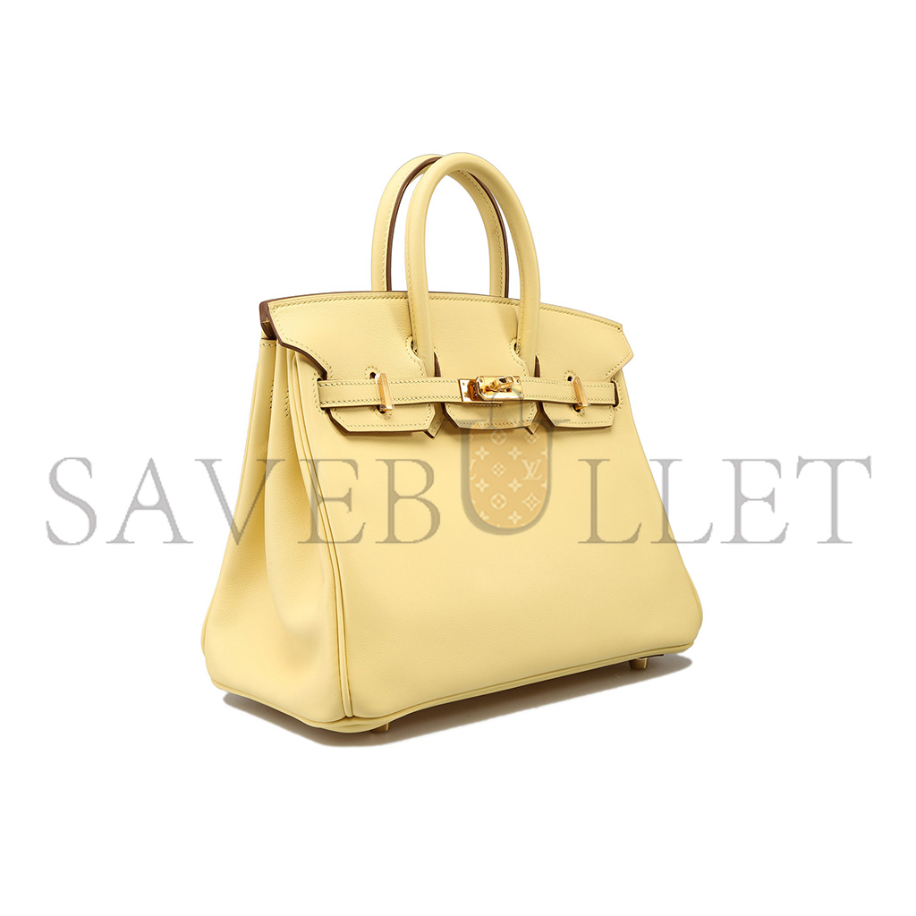 HERMES MASTER BIRKIN 25 SWIFT LEATHER GOOSE EGG YELLOW GOLD BUCKLE BAG H049362CK07 (25*20*13cm)